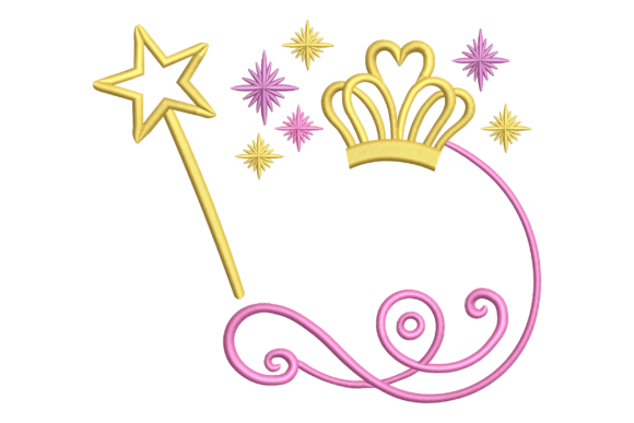 Magic Wand and Crown Embroidery