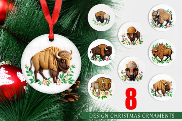 Ornament Bison Embroidery