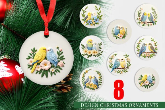 Ornament Budgerigar Embroidery