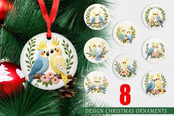 Ornament Cockatiel Embroidery