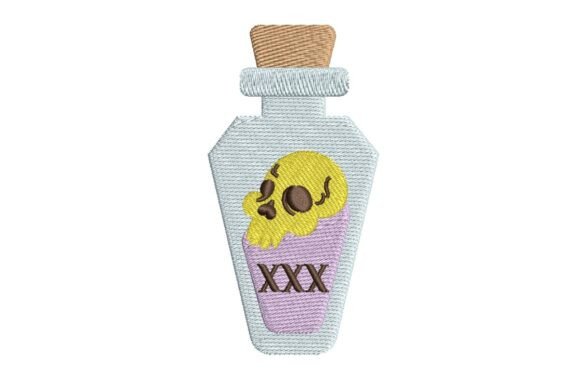 Spooky Poison Potion Bottle Embroidery Design