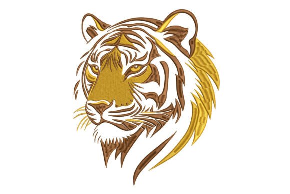 Tiger Head Embroidery Design